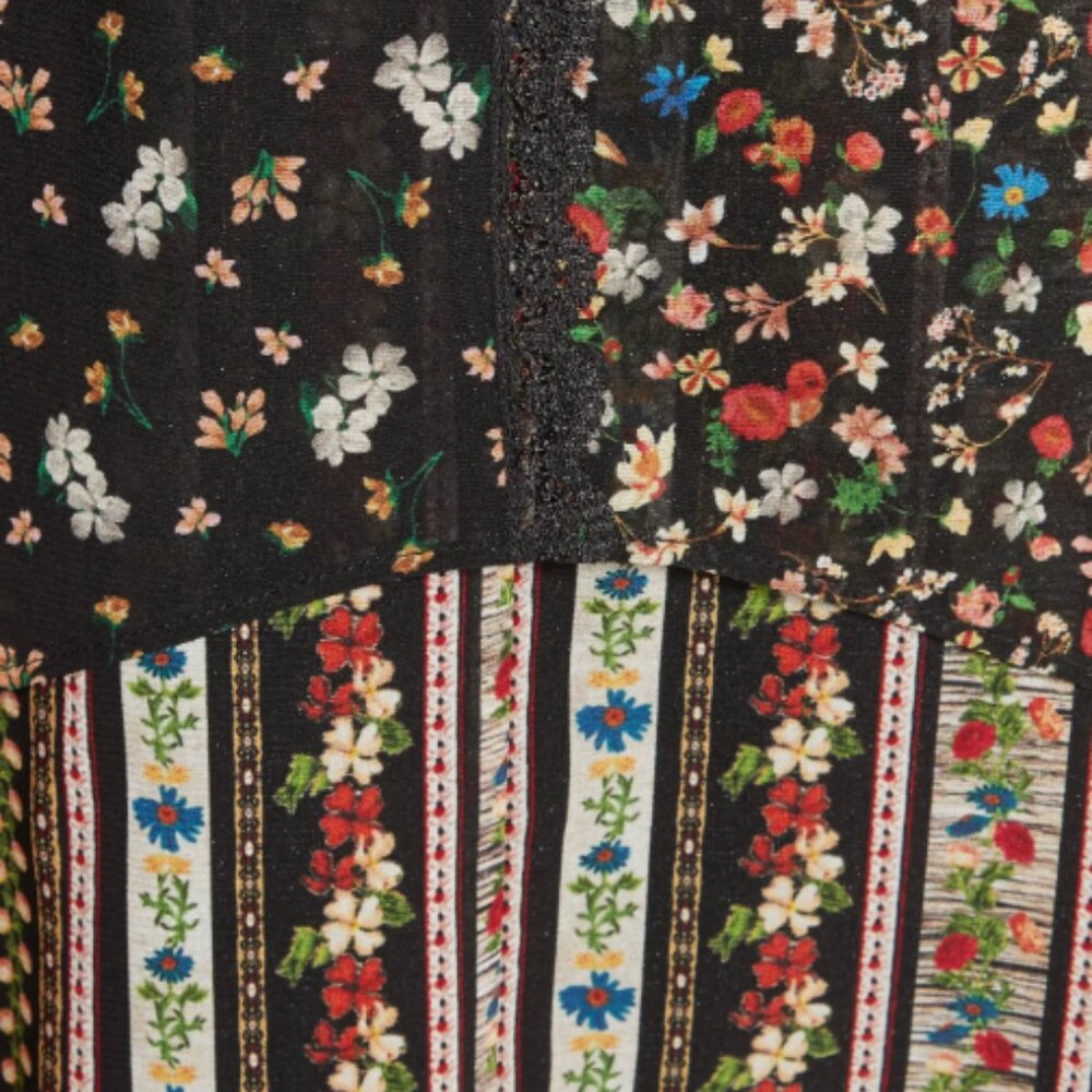 Alice & Olivia Delilah Tiered Floral Print Dress Size 6 - Picture 4 of 14